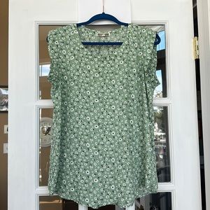 Pelion cap sleeve floral blouse